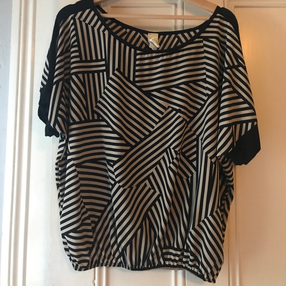 Francesca Black and Tan blouse